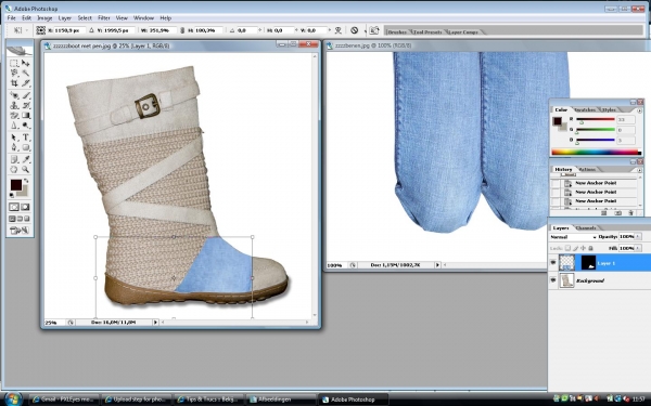 Creation of jeans boot: Step 3